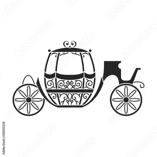 Retro brougham vector icon.Black,simple vector icon retro brougham isolated on white background.