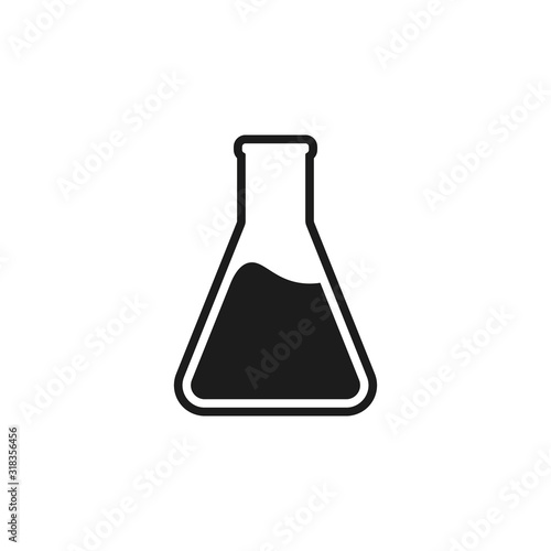 Chemical flask icon. Vector illustration. Isolated.