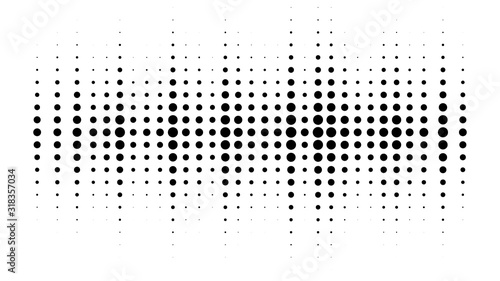 Halftone dotted audio equalizer. Halftone effect vector pattern.