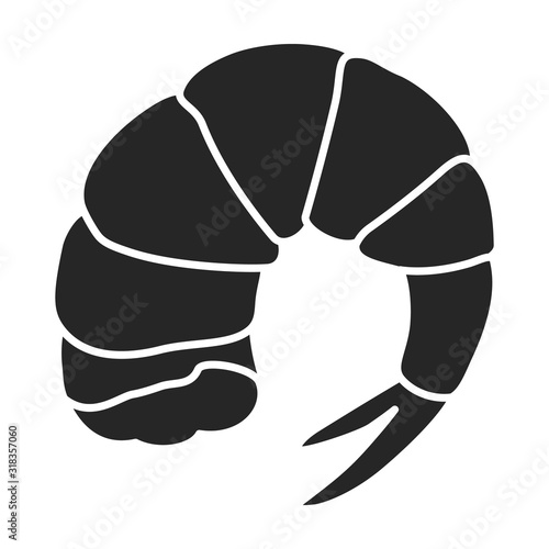 Shrimp vector icon.Black,simple vector icon isolated on white background shrimp .