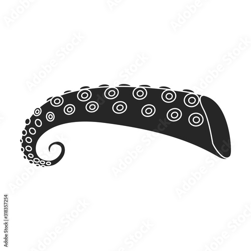 Octopus vector icon.Black,simple vector icon isolated on white background octopus.