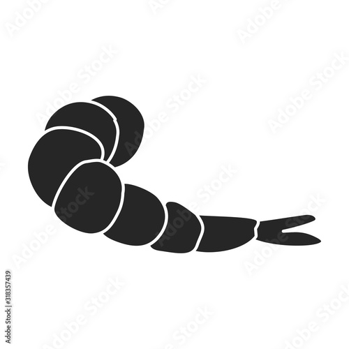 Shrimp vector icon.Black,simple vector icon isolated on white background shrimp .