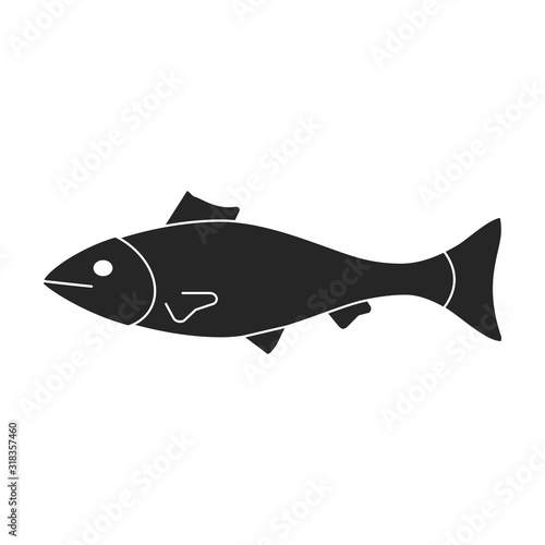 Sea fish vector icon.Black,simple vector icon isolated on white background sea fish.
