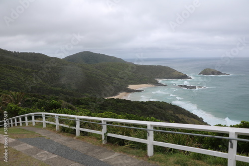 View from Smoky Cape Lighthouse to North Smoky Beach  New South Wales Australia