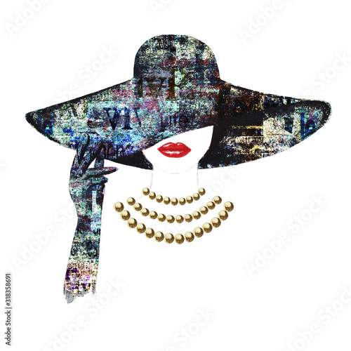 Mixed media art collage. Be...