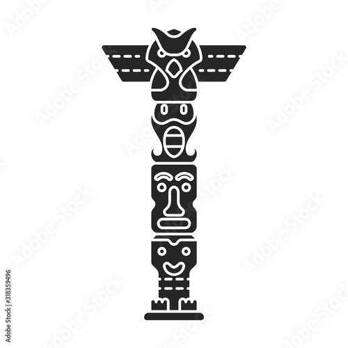 Totem vector icon.Black vector icon isolated on white background totem.
