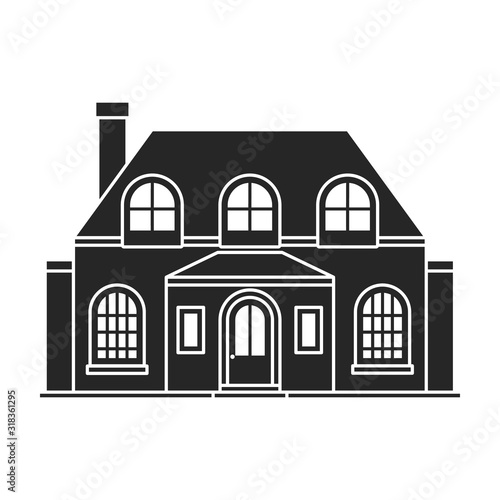 Villa of house vector icon.Black,simple vector icon isolated on white background villa of house .