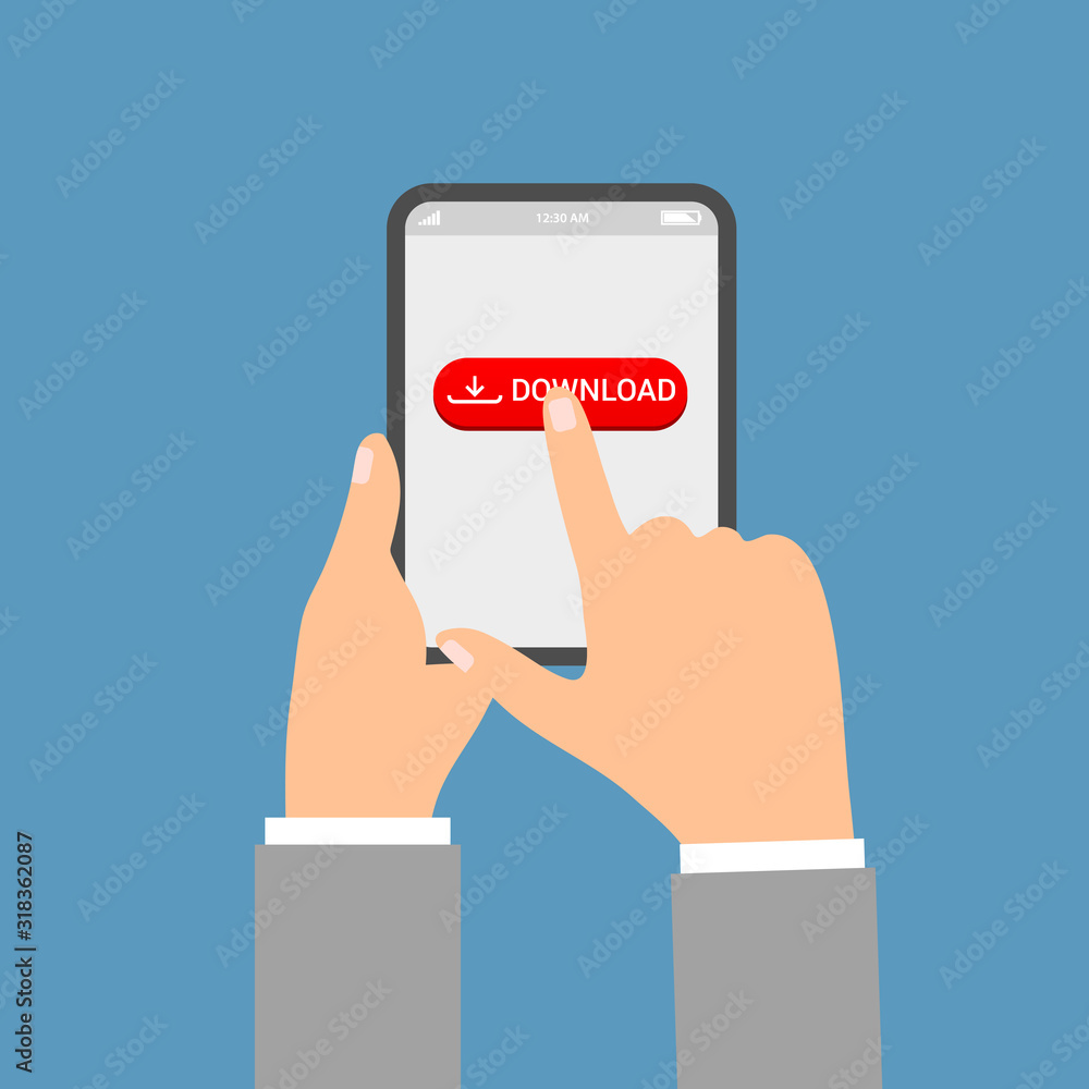 Flat downloading concept Flat downloading concept