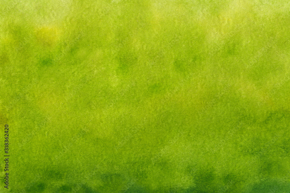 landscape green watercolor grass field with blur trees background