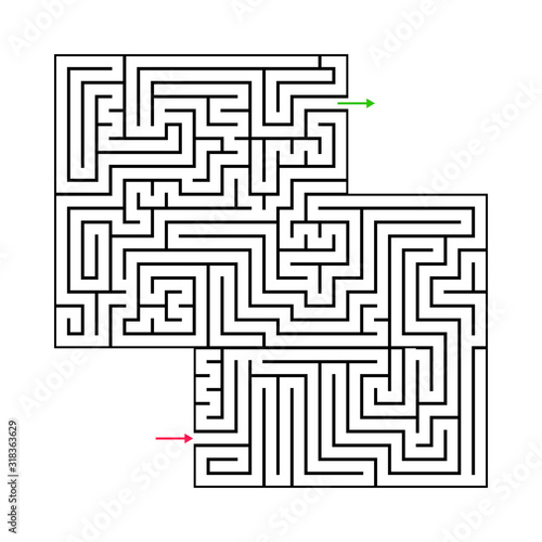 Abstract maze labyrinth with entry and exit. Vector labyrinth illustration EPS 10