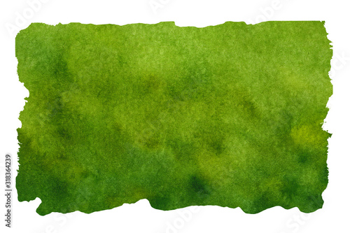 landscape green watercolor grass field with blur trees background,