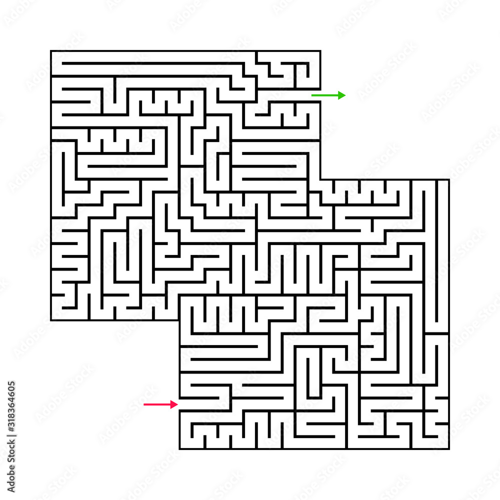 Abstract maze labyrinth with entry and exit. Vector labyrinth illustration EPS 10 Abstract maze labyrinth with entry and exit. Vector labyrinth illustration EPS 10