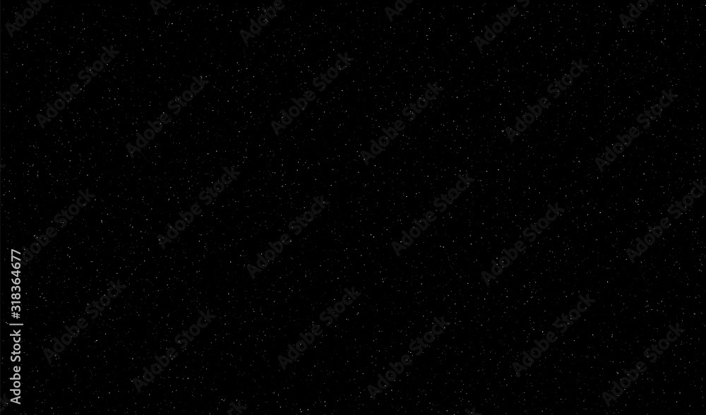 Abstract black background with stars for your design. Vector starry night sky. Space backdrop.