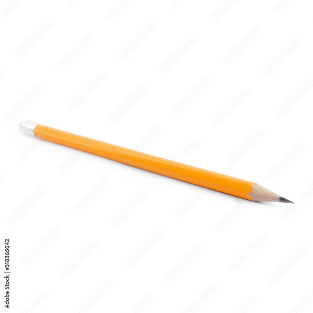 Graphite pencil with eraser isolated on white Graphite pencil with eraser isolated on white