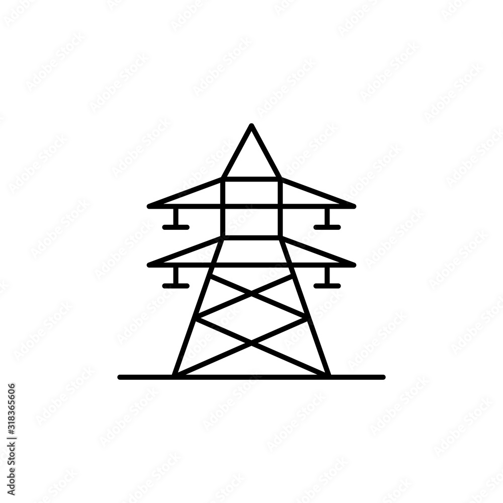 Electric tower, energy icon. Simple line, outline vector electro power icons for ui and ux, website or mobile application Electric tower, energy icon. Simple line, outline vector electro power icons for ui and ux, website or mobile application