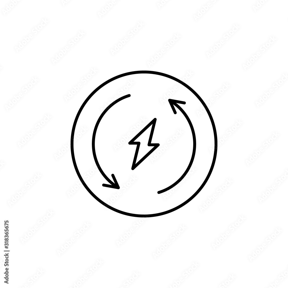 Power, energy icon. Simple line, outline vector electro power icons for ui and ux, website or mobile application Power, energy icon. Simple line, outline vector electro power icons for ui and ux, website or mobile application