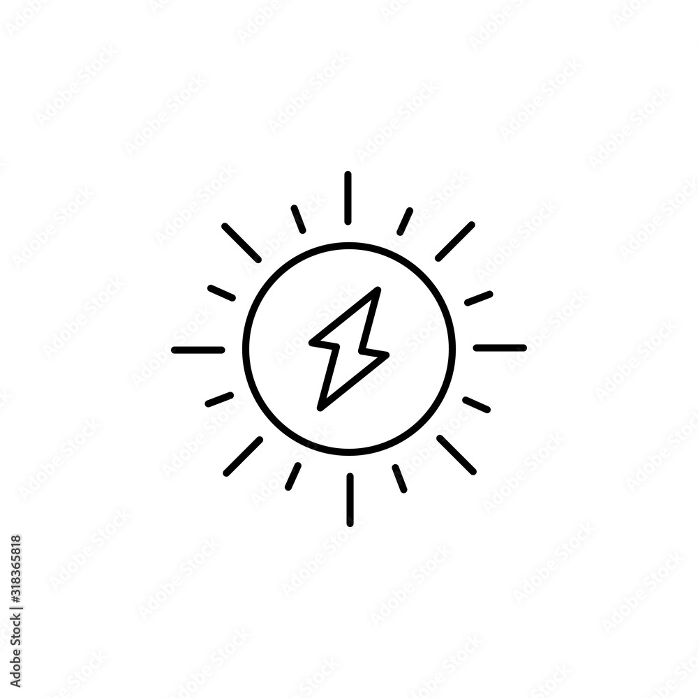 Solar, energy icon. Simple line, outline vector electro power icons for ui and ux, website or mobile application Solar, energy icon. Simple line, outline vector electro power icons for ui and ux, website or mobile application