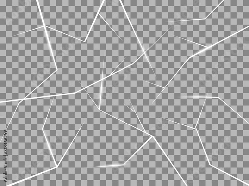 Broken glass isolated on a transparent background – vector for stock