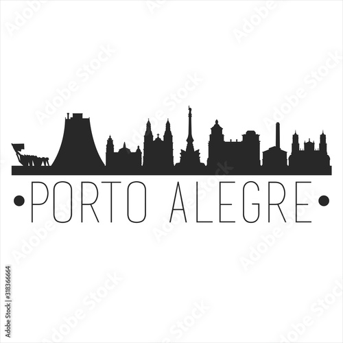 Porto Alegre Brazil. City Skyline. Silhouette City. Design Vector. Famous Monuments.