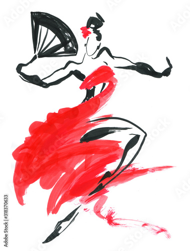 Flamenco. Beautiful Dancing Woman