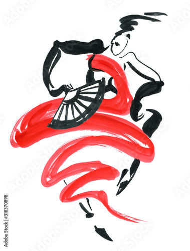 Flamenco. Beautiful Dancing Woman
