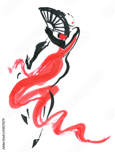 Flamenco. Beautiful Dancing Woman