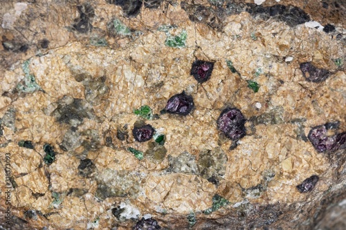 Macro photo of a weathered Kimberlite rock surface, from Namibia. photo