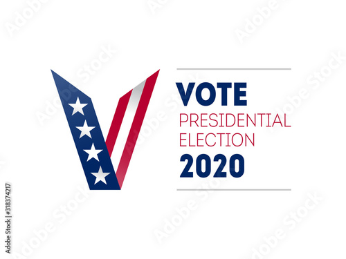 Poster for the United States presidential election day in 2020. Election banner inviting to vote and make your choice. Vector.