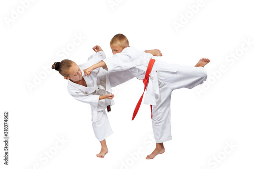Young athletes beat karate blows