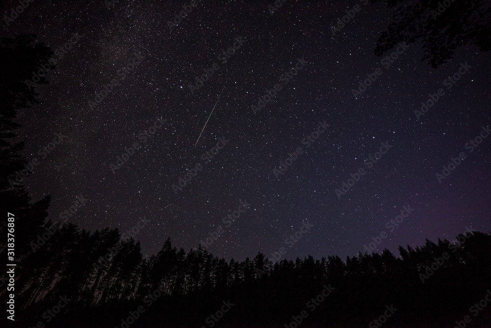 one million stars at night. long exposure. Meteor shower. Milky way one million stars at night. long exposure. Meteor shower. Milky way