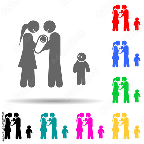 Baby, envy multi color style icon. Simple glyph, flat vector of youth social issues icons for ui and ux, website or mobile application