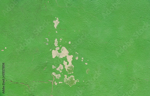 Green Paint on Morter Wall