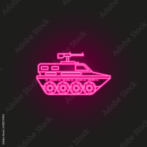 tank neon style icon. Simple thin line  outline vector of army icons for ui and ux  website or mobile application
