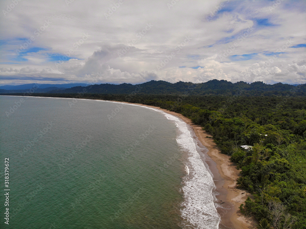 Beach of Cahuita national park by drone in Costa Rica Beach of Cahuita national park by drone in Costa Rica