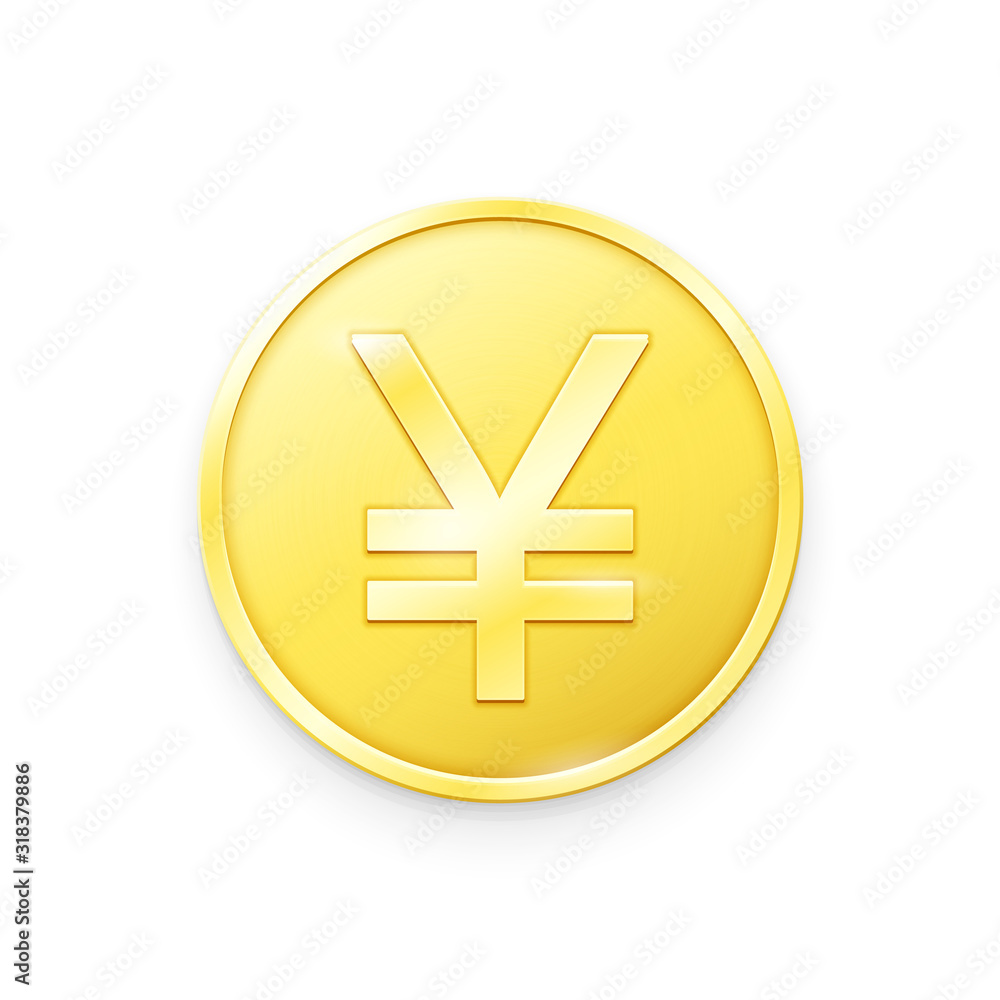 Gold coin with Yen sign Gold coin with Yen sign