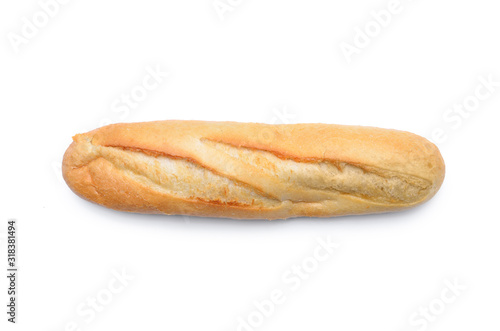 Fresh loaf of bread isolated on a white background.