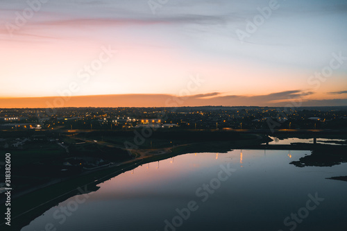 Golden Hour With City Lights.