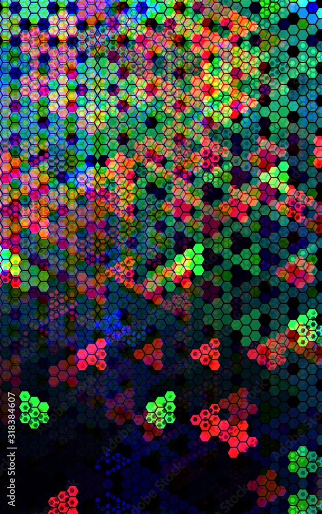 Abstract scientific background with hexagonal patterned shapes.
