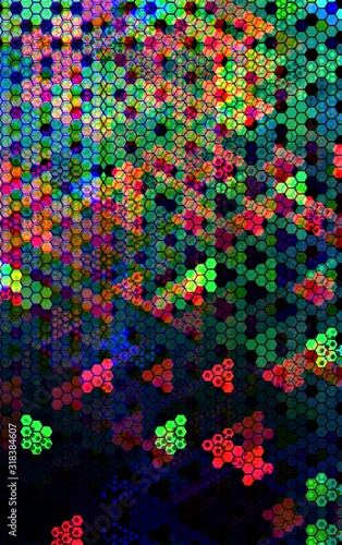 Abstract scientific background with hexagonal patterned shapes.