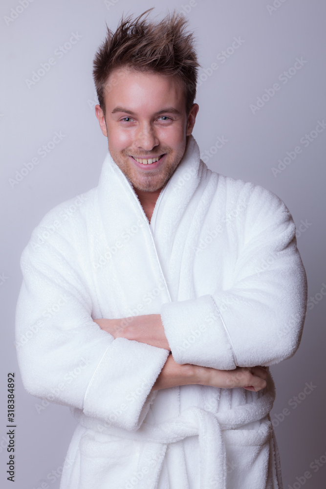 Handsome young elegant man studio portrait.