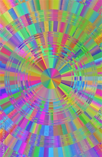 Abstract colorful circle lines background with cool vibrant colors.