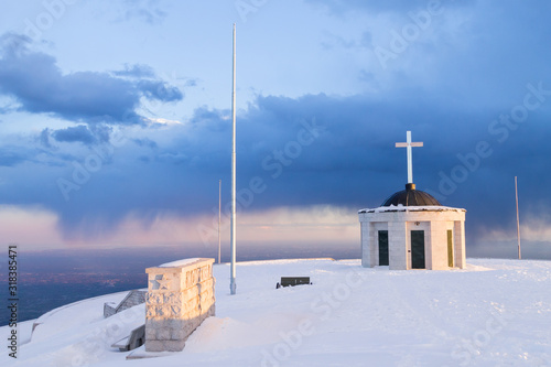 First world war memorial in winter season,Italy landmark