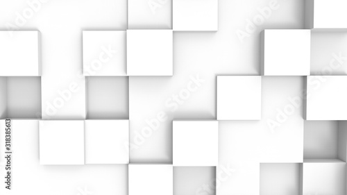 Fototapeta Naklejka Na Ścianę i Meble -  3d rendering, 3d illustration. Abstract background illustration of white, light cubes.