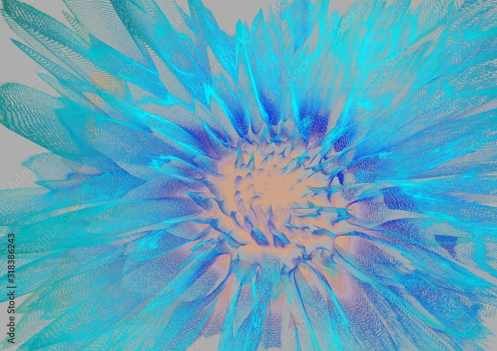 Obraz premium Abstract fantastic flower background with color splash effect.