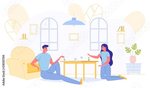 Happy Family Playing Board Game at Home, Leisure