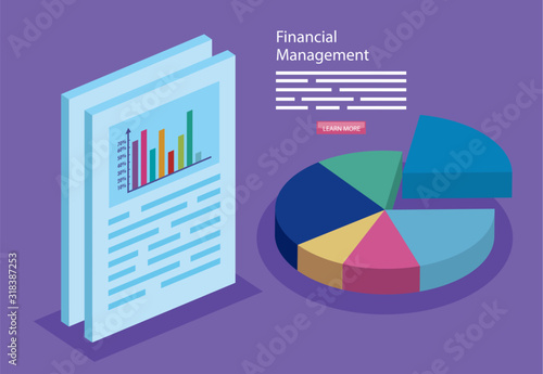 financial management with infographics and document design