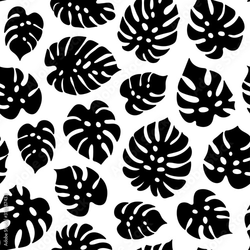 Leaf silhouette seamless pattern © Reiu