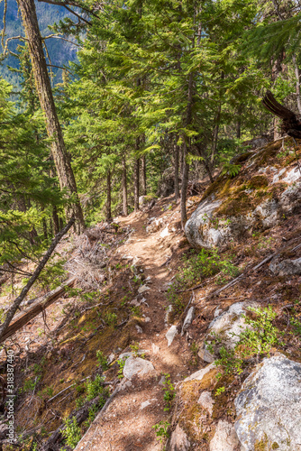 Mountain Trail in British Columbia, Canada. Mountains Background.