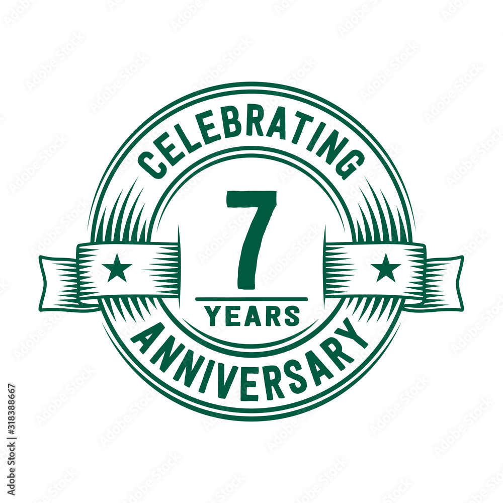 7 years logo design template. 7th anniversary vector and illustration. 7 years logo design template. 7th anniversary vector and illustration.