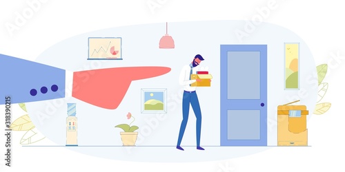 Businessman Career Crash Flat Vector Concept